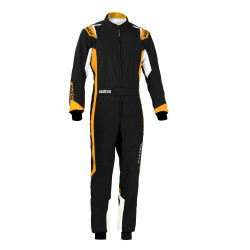 Tuta da karting per bambini omologata CIK-FIA SPARCO Thunder K43, nero/arancione