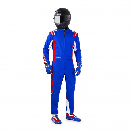 Tute Tuta da karting per bambini omologata CIK-FIA SPARCO Thunder K43, blu/rosso | race-shop.it