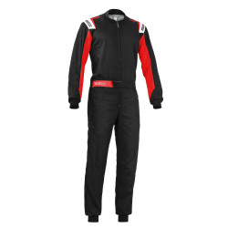 Tuta da corsa per bambini SPARCO Rookie, nero/rosso