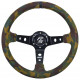 Volante sportivo a 3 razze RACES Corsa Camo, 350mm, pelle scamosciata, calice 90mm, camo/nero