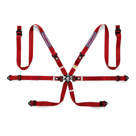Cinture di sicurezza e accessori Cinture di sicurezza sportive a 6 punti omologate FIA SPARCO COMPETITION H-2 PD MARTINI RACING 2" (50mm), rosso | race-shop.it