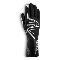 Guanti da gara omologati FIA Sparco LAP (cuciture esterne), nero/bianco