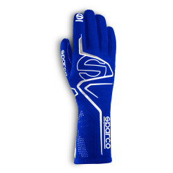 Guanti da gara omologati FIA Sparco LAP (cuciture esterne), blu/bianco