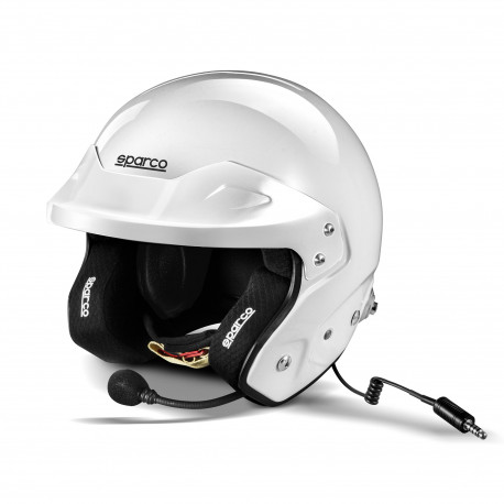 Caschi aperti Casco jet da corsa omologato FIA Sparco RJ-i (HANS + intercom), bianco | race-shop.it