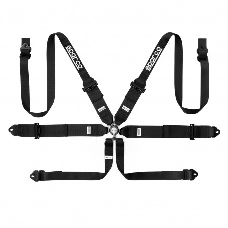Cinture di sicurezza e accessori Cinture di sicurezza sportive a 6 punti omologate FIA SPARCO COMPETITION H-3+2 3" (76mm), nero | race-shop.it