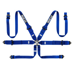 Cinture di sicurezza sportive a 6 punti omologate FIA SPARCO COMPETITION H-3+2 3" (76mm), blu