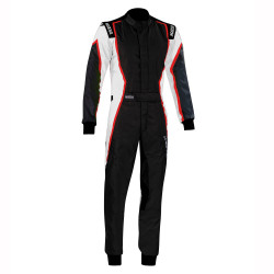 Tuta da karting omologata CIK-FIA SPARCO X-LIGHT K, nero/bianco/rosso