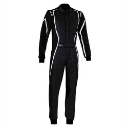 Tuta da karting per bambini omologata CIK-FIA SPARCO X-LIGHT K, nero/bianco