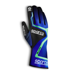 Guanti da karting Sparco RUSH (cuciture interne), blu/verde