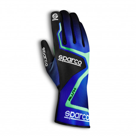 Guanti Guanti da karting Sparco RUSH (cuciture interne), blu/verde | race-shop.it