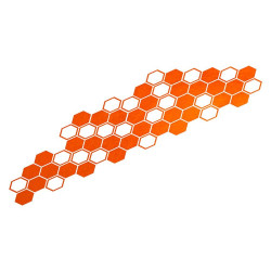 Adesivo Cardesign HEXAGON, 130x32cm, arancione