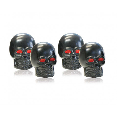 Tappi valvola AIRCAPS valve caps SKULL, black with red eyes | race-shop.it
