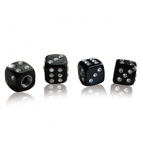 Tappi valvola AIRCAPS valve caps Crystal Cube, black with transparenten pebbles | race-shop.it