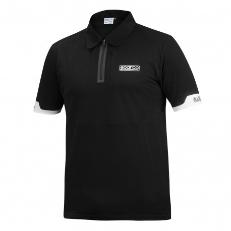 Magliette Polo Sparco Polo Zip nero | race-shop.it