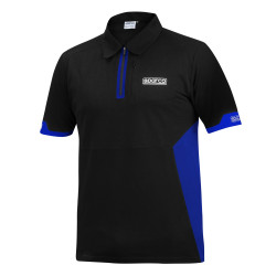 Polo SPARCO (con zip), nero/blu