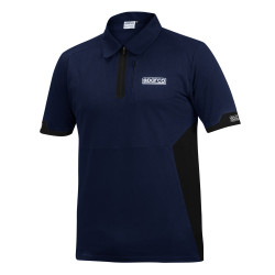 Polo SPARCO (con zip), blu navy/nero