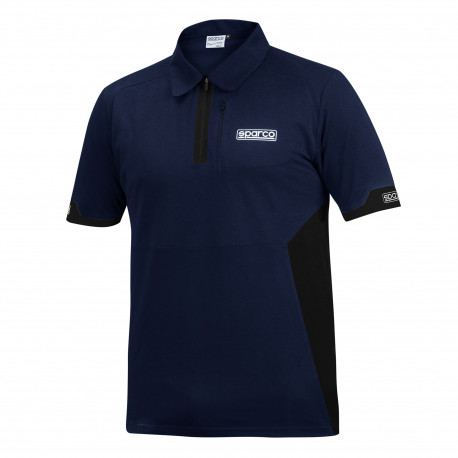 Magliette Polo SPARCO (con zip), blu navy/nero | race-shop.it