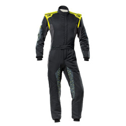 Tuta da corsa omologata FIA OMP Tecnica HYBRID, nero/giallo