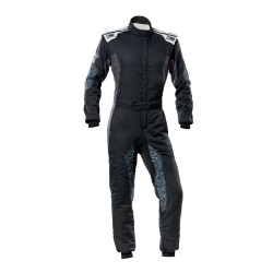 Tuta da corsa omologata FIA OMP Tecnica HYBRID, nero/grigio