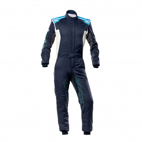 Tute FIA Tuta da gara OMP Tecnica HYBRID blu/bianco/ciano | race-shop.it