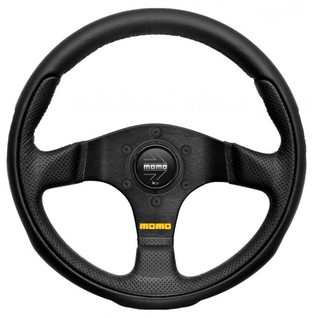 Volanti Volante sportivo a 3 razze MOMO TEAM, 300mm, pelle, calice 40mm, nero | race-shop.it