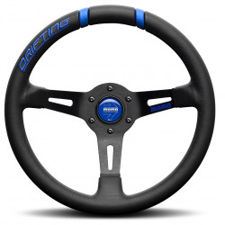 Volante sportivo a 3 razze MOMO DRIFTING, 330mm, pelle, calice 88mm, nero/blu