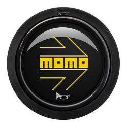 MOMO Corno Button - glossy nero giallo heritage logo 2CCF - rotondo liplip
