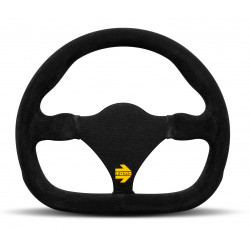 Volante sportivo a 3 razze MOMO MOD.27, 270mm, pelle scamosciata, piatto, nero