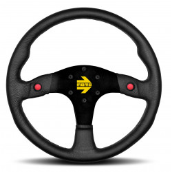 Volante sportivo a 3 razze MOMO MOD.80 NEW, 350mm, pelle, calice 33mm, nero/rosso