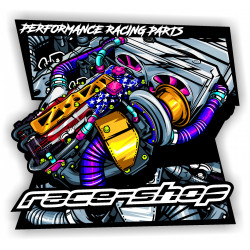 Sticker race-shop turbo engine