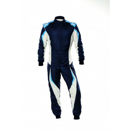 Tute FIA tuta da gara OMP Tecnica EVO blu navy/bianco/grigio/ciano | race-shop.it