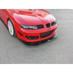 MAXTON DESIGN Hybrid splitter anteriore per Seat Leon Mk1 Cupra, nero lucido