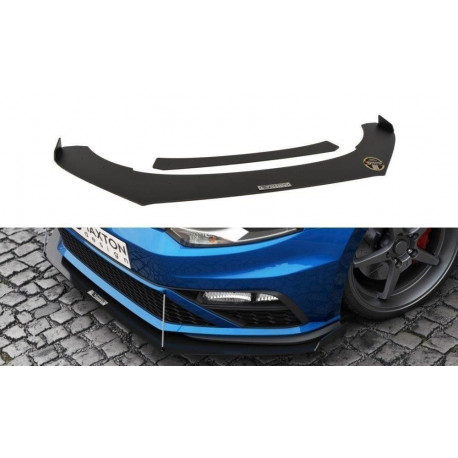 Body kit e accessori visivi SPLITTER ANTERIORE RACING VW POLO MK5 GTI FACELIFT (con alette) | race-shop.it