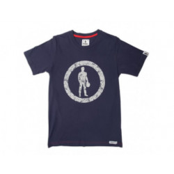 OMP racing spirit t-shirt ICON IN CIRCLE blu navy