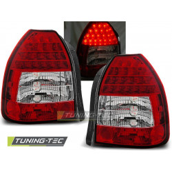 LED FANALI POSTERIORI HONDA CIVIC 09.95-02.01 3D ROSSO BIANCO LED