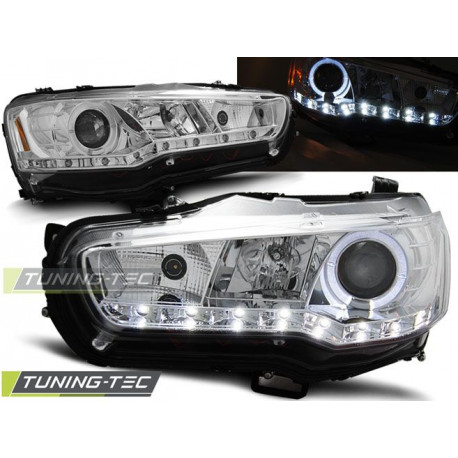Fari FARI MITSUBISHI LANCER 8 08-16 DAYLIGHT CHROME | race-shop.it