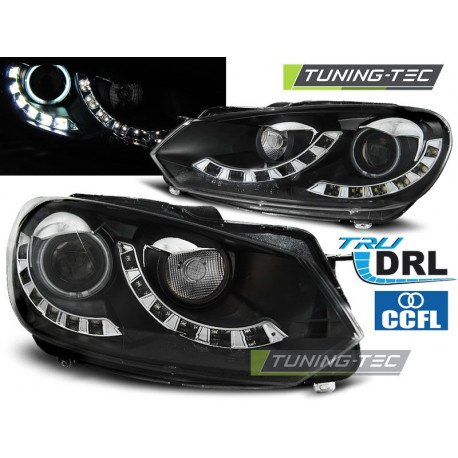 Fari FARI SINGLE TRUE DRL NERO per VW GOLF 6 10.08-12 | race-shop.it