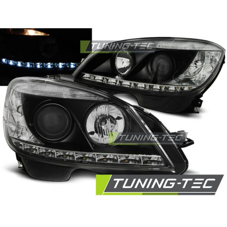 Fari TUNING-TEC fari anteriori (DRL) per MERCEDES W204 07-10 (H7/H1), nero | race-shop.it