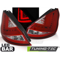 FANALI POSTERIORI A LED FORD FIESTA MK7 12-16 HB ROSSO BIANCO LED BARRA