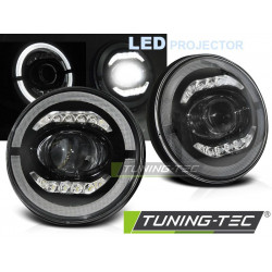 FARI CHRYSLER JEEP WRANGLER TJ/ LJ/ JK 96-18 ANGEL EYE LED NERO