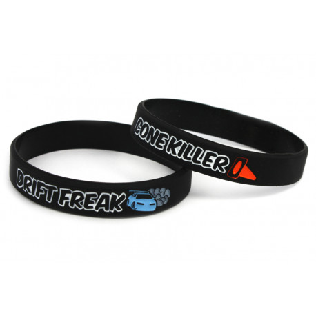 Rubber wrist band Drift Freak / Cone killer silicone wristband (Black) | race-shop.it