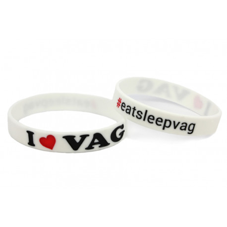 Rubber wrist band I Love VAG braccialetto in silicone (Bianco) | race-shop.it