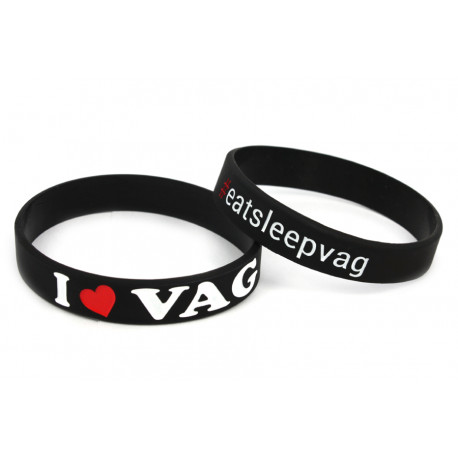 Rubber wrist band I Love VAG braccialetto in silicone (Nero) | race-shop.it