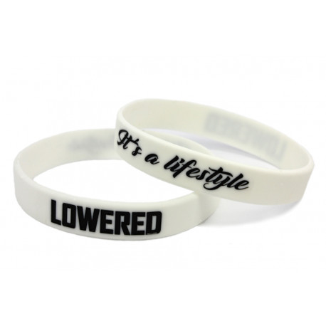 Rubber wrist band LOWERED braccialetto in silicone (Bianco) | race-shop.it