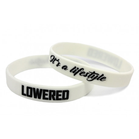 Rubber wrist band LOWERED silicone wristband (White) | race-shop.it