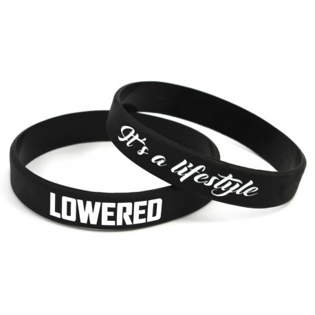 Rubber wrist band LOWERED braccialetto in silicone (Nero) | race-shop.it