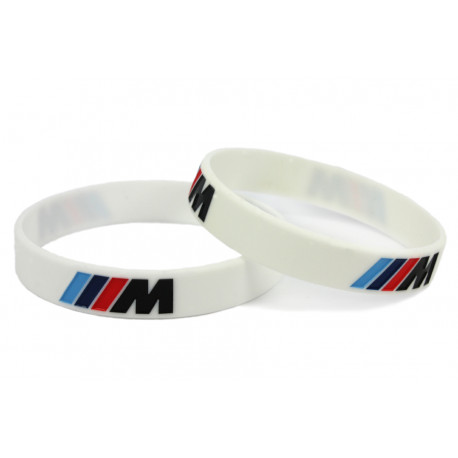 Rubber wrist band M-Power silicone wristband (White) | race-shop.it