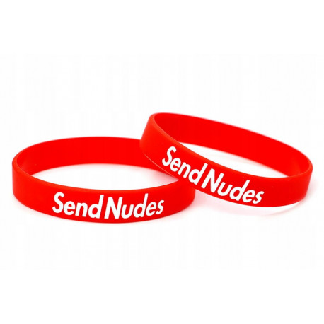 Rubber wrist band Send Nudes braccialetto (Rosso) | race-shop.it