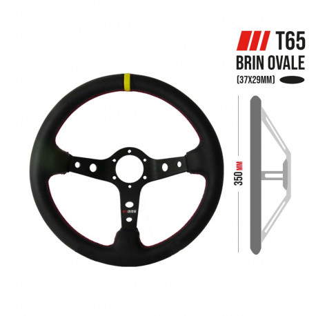 Volanti RRS Monte Carlo volante - F65 350mm-BLACK - Finta pelle | race-shop.it