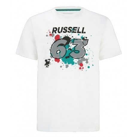 Magliette T-shirt George Russel 63 Mercedes Benz AMG Petronas F1 (White) | race-shop.it